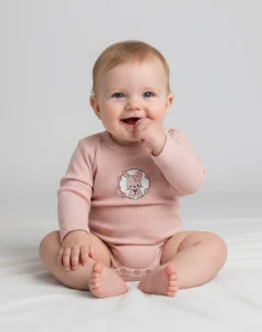 Body avec manche rose1