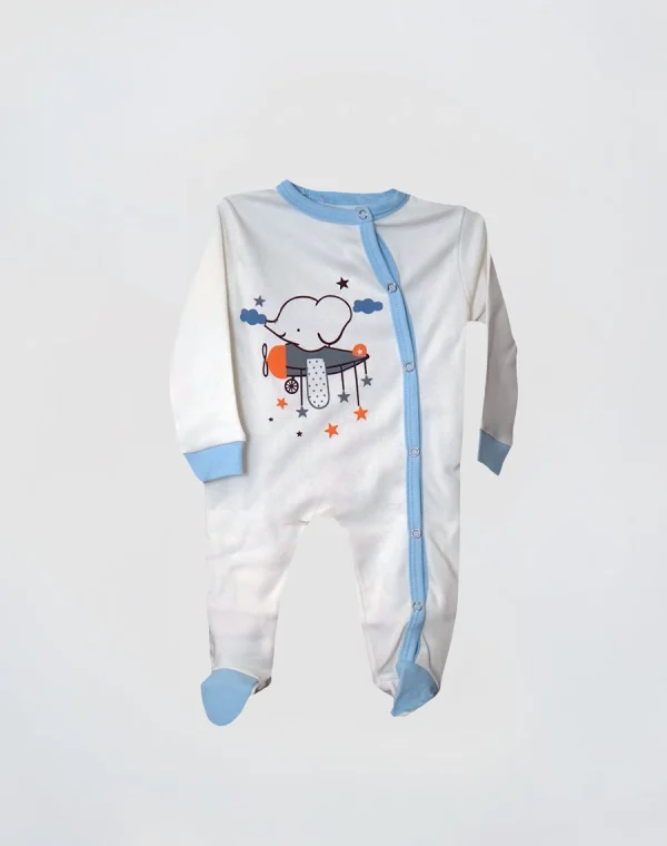 Grenouillere velour rasé Elephant