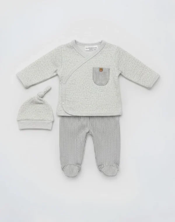 Pyjama cotton croisé Gris