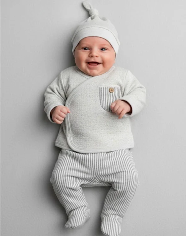 Second image of Pyjama cotton croisé Gris