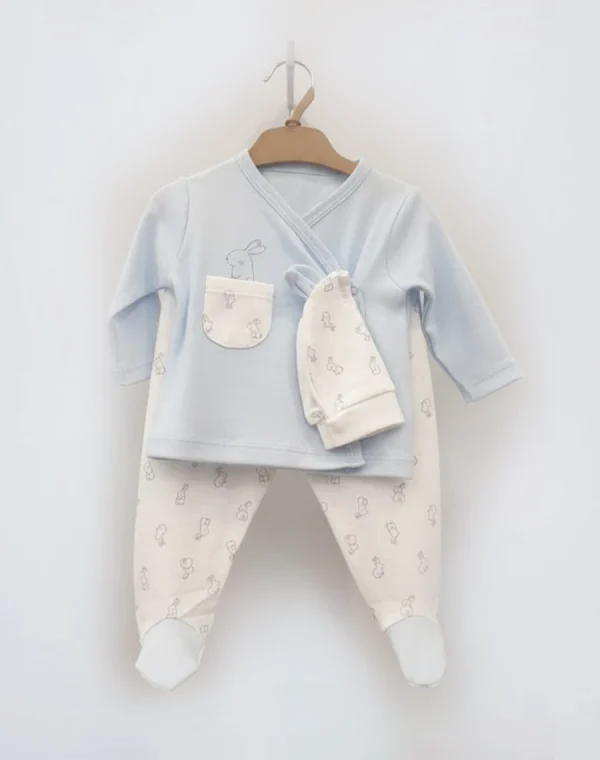 Pyjama Cotton croisé Bleu