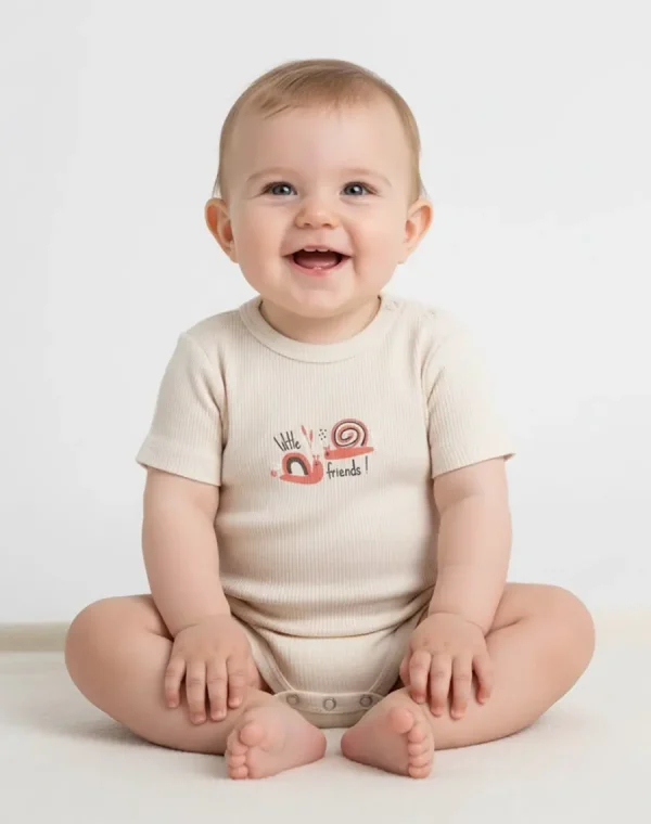 Second image of body demi manche beige