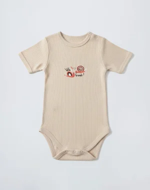 body demi manche beige