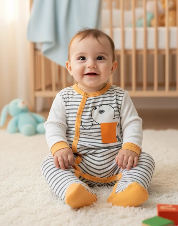 Second image of grenouillère imprimé