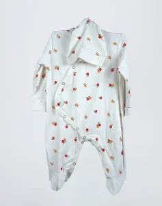 grenouillere coton -une à une avec bonnet-min