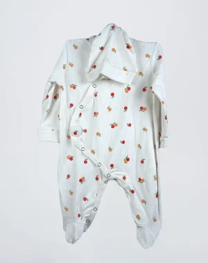 grenouillère coton -une à une avec bonnet-min