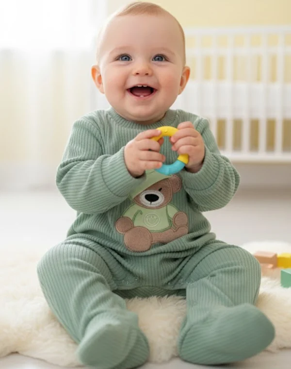 Second image of Grenouillere velour-rasé BEAR