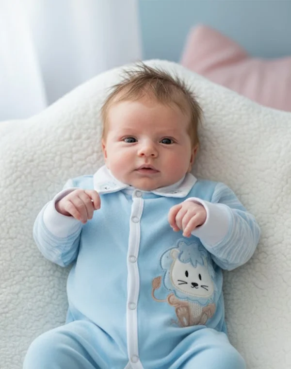 Second image of Grenouillere velour-rasé Lion