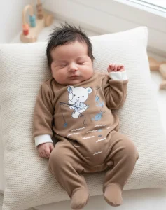 grenouillere velour-rasé ours-2