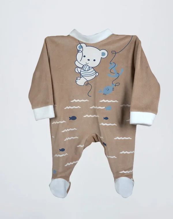 grenouillère velour-rasé ours-min