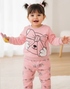 pyjama cotton pappillon rose