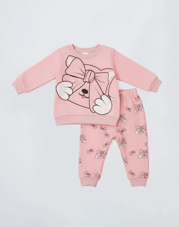 pyjama cotton pappillon rose