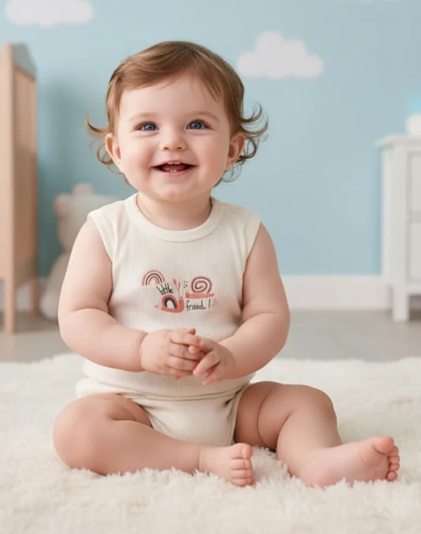 Second image of tricot beige sans manche